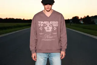 V-Neck Sweatshirt Mockup
