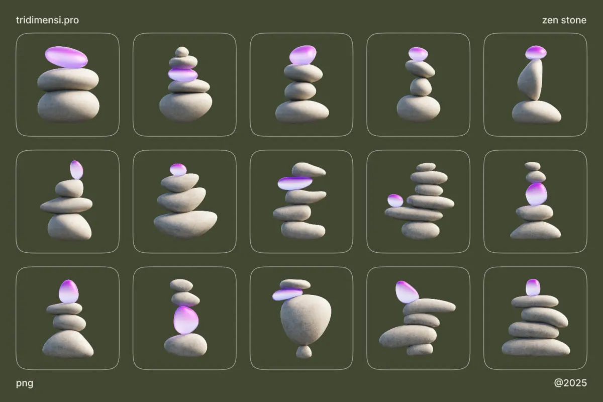 Zen Stone 3D Assets