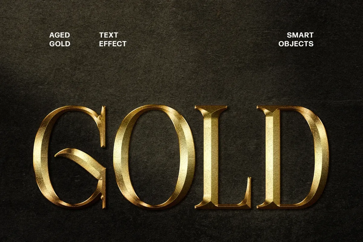 Aged Gold Text Effect