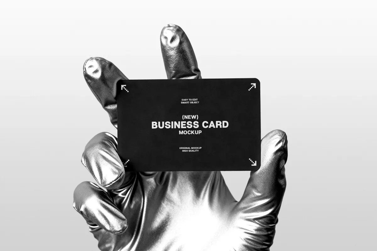 Silver Glove Business Card Mockup