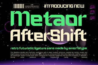 Metaor Aftershift - Futuristic Display Sans Font