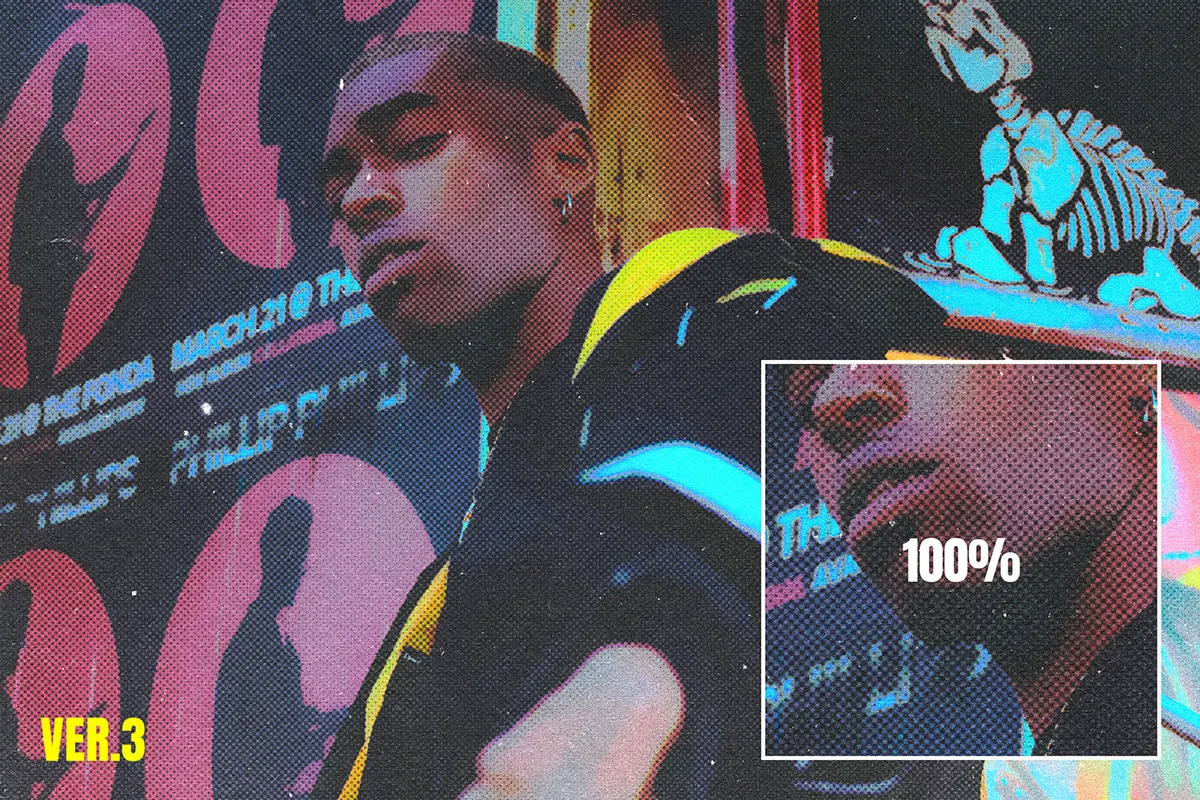 Retro Magazine Halftone Photo Effect