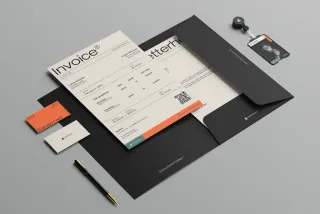 Document Folder ID Card with Pen Mockup Isometric
