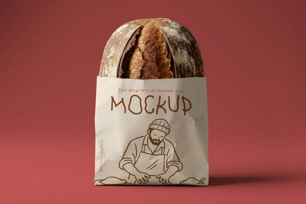 Sourdough Bread Paperbag Mockup