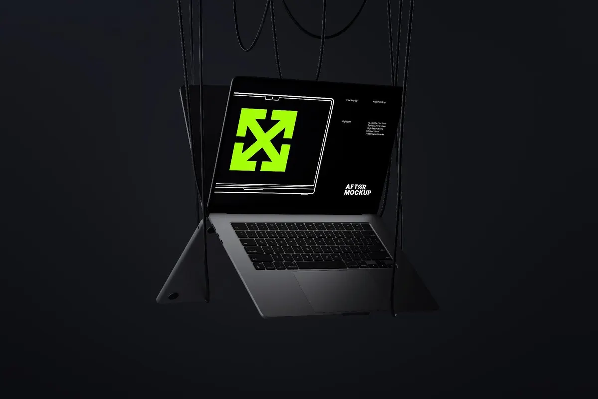 MacBook In The Dark Mockup