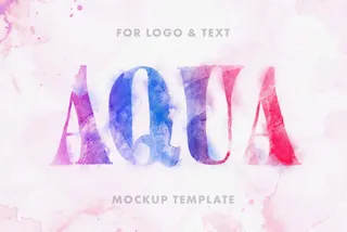 Aquarelle Text & Logo Mockup