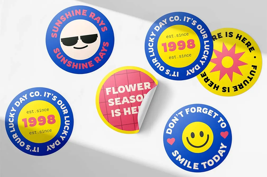 Round Stickers Mockup Set