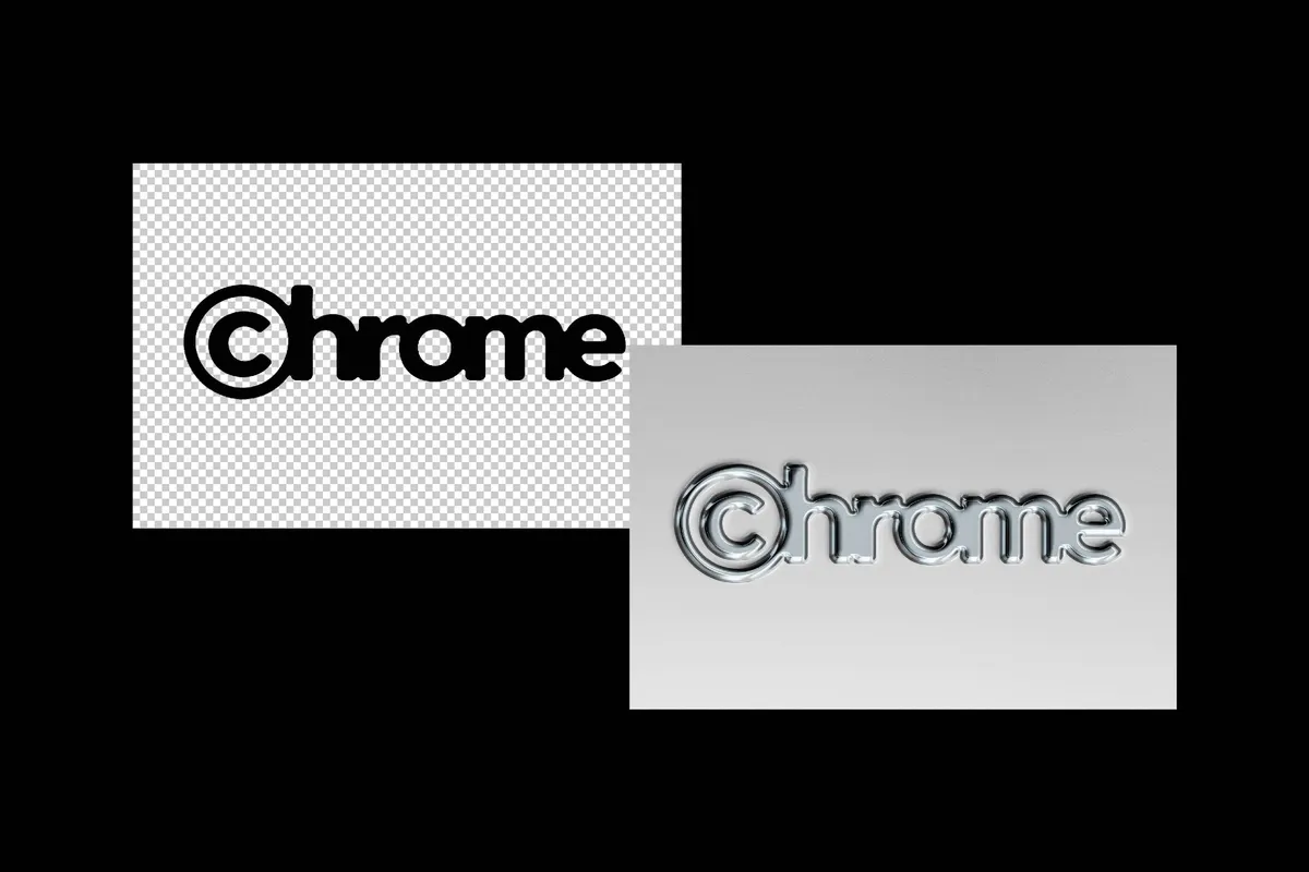Chrome / Liquid Metal Text Effect