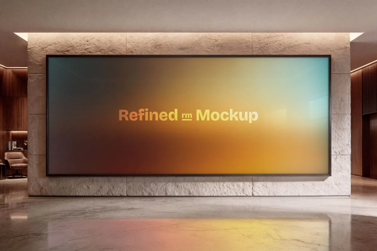 Lobby Advertising Display Mockup