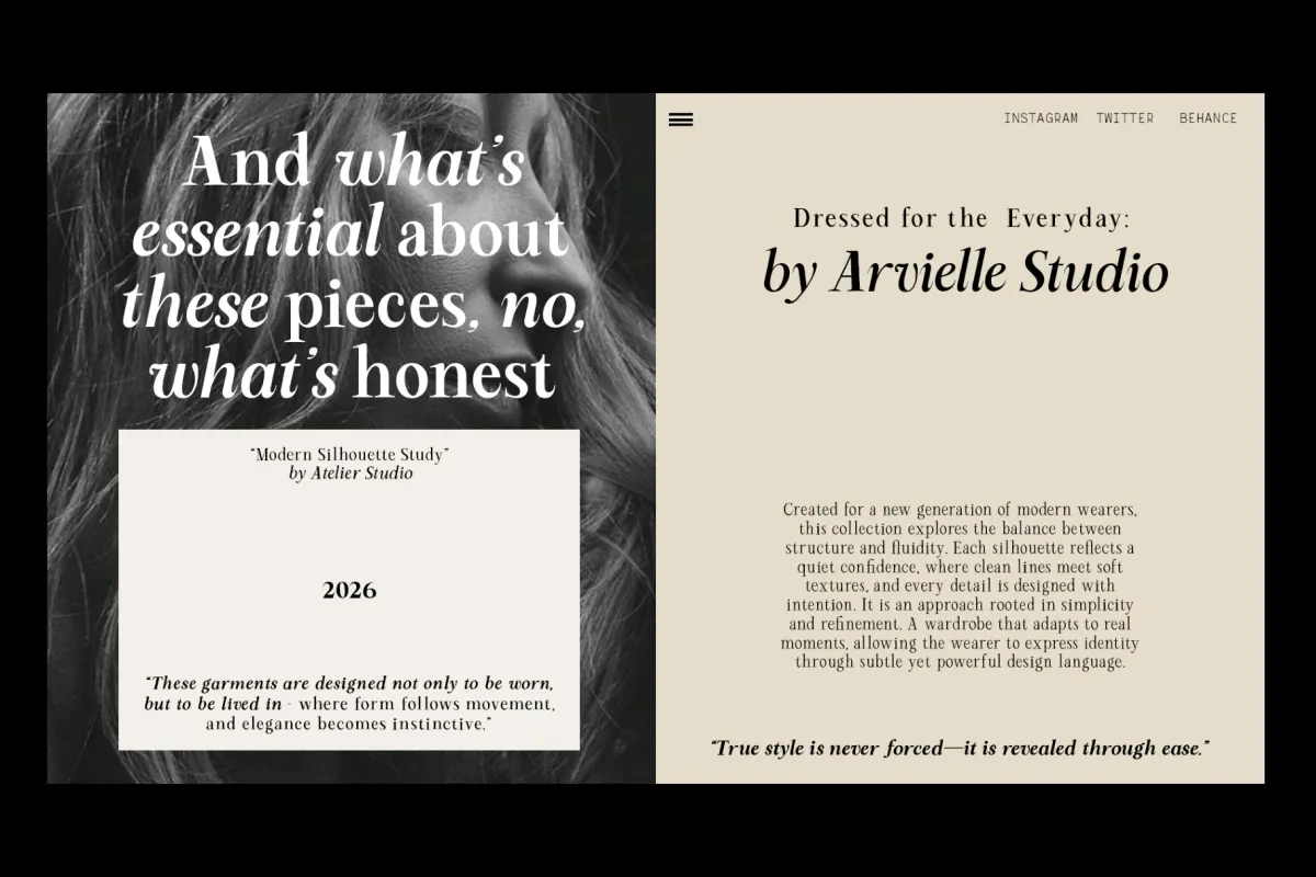 RCL Arviel – Modern Editorial Serif Font Family
