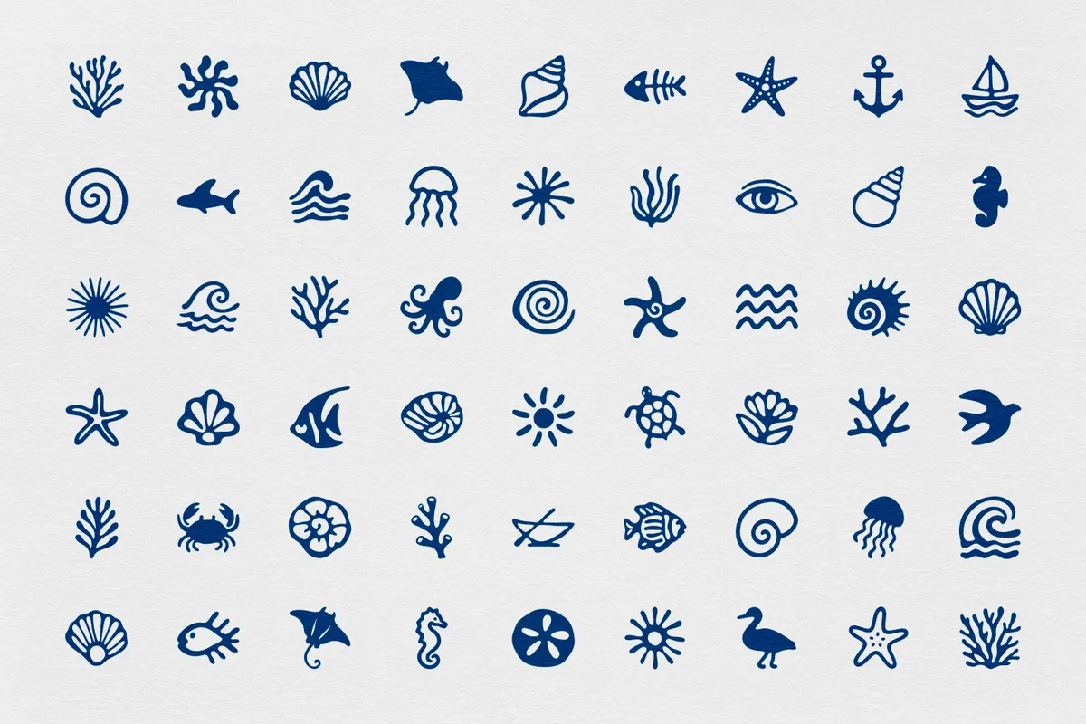 Sea Shapes — 54 Coastal Vector Elements