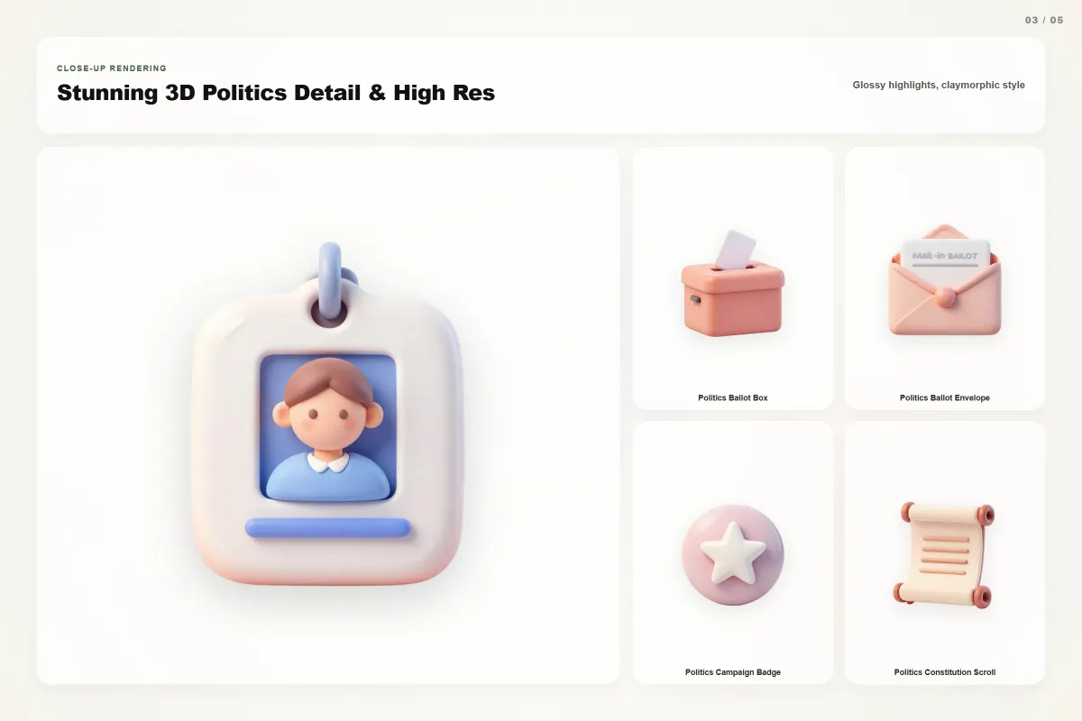 3D Politics Icons