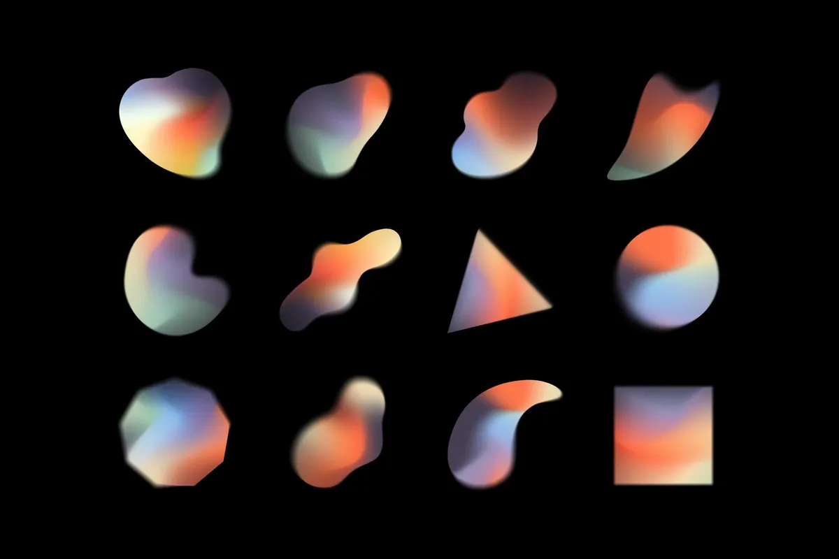 Grainy Gradient Texture Shapes