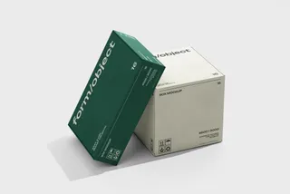 Two Leaning Boxes Mockup