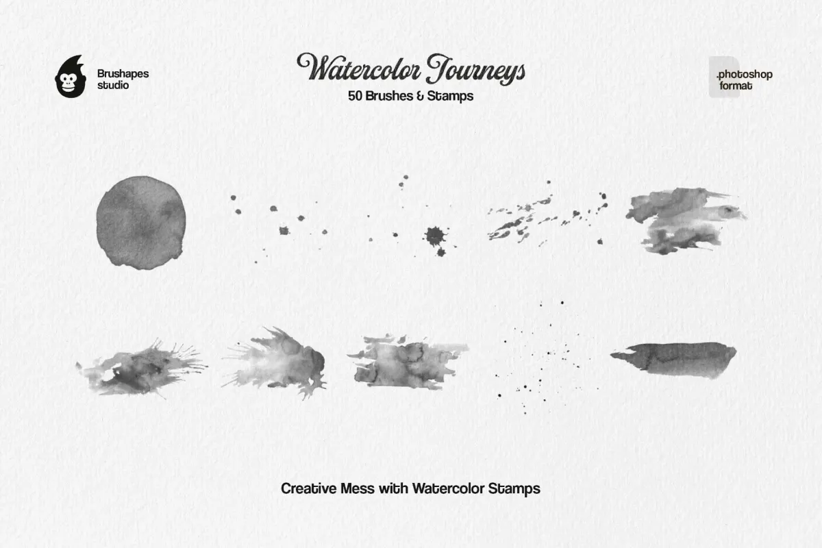 Watercolor Journey Photoshop Brushes