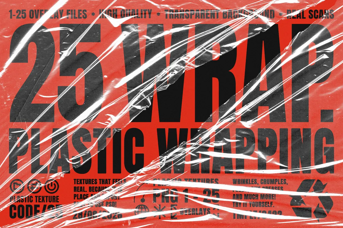 25 Thin Plastic Wrap Overlays