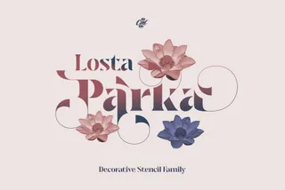 Losta Parka — Decorative Stencil Font Family