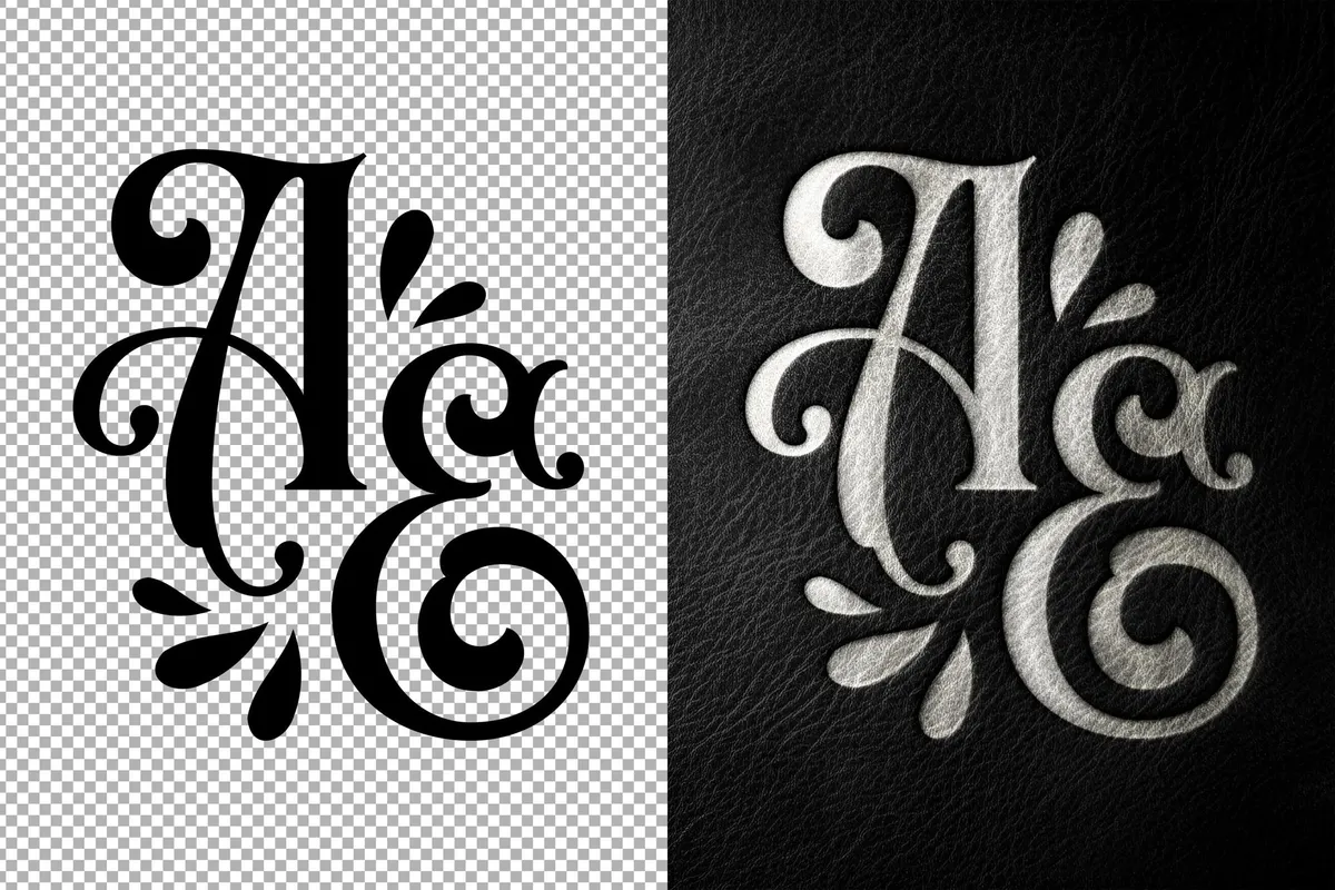 Black Elegant Leather Foiling Mockup