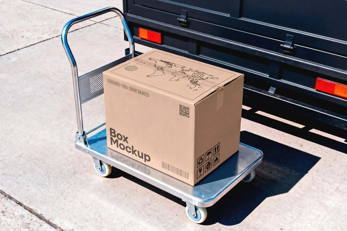 Warehouse Cart Box Mockup