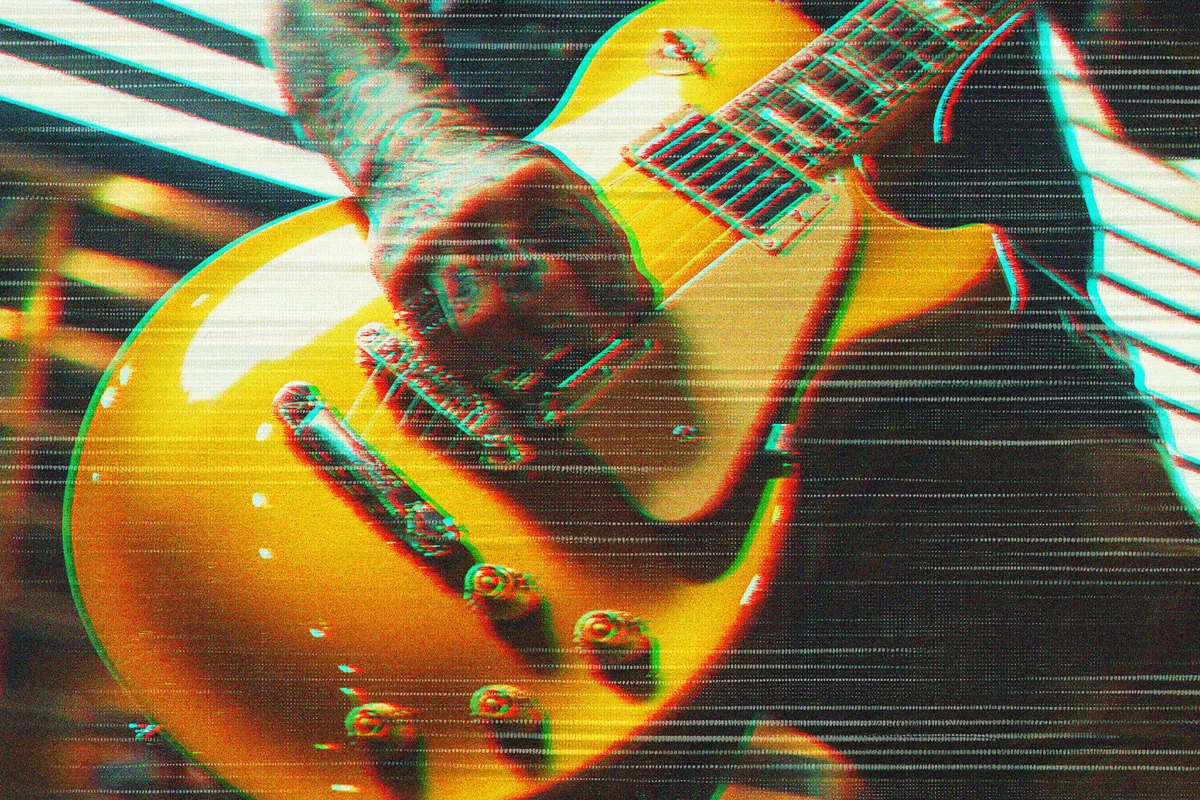 Retro Glitch Monitor Photo Effect