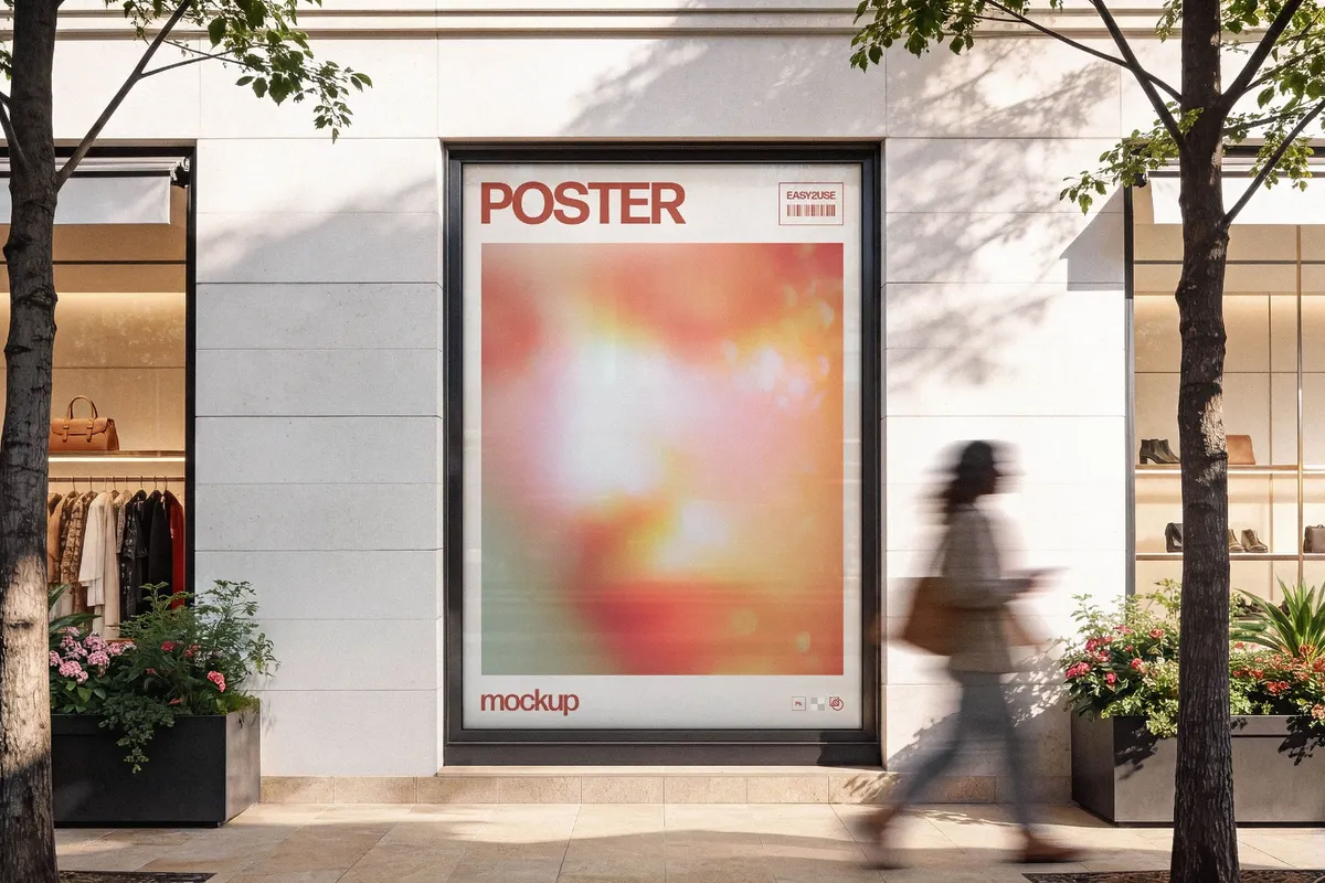 Storefront Window Poster Mockup