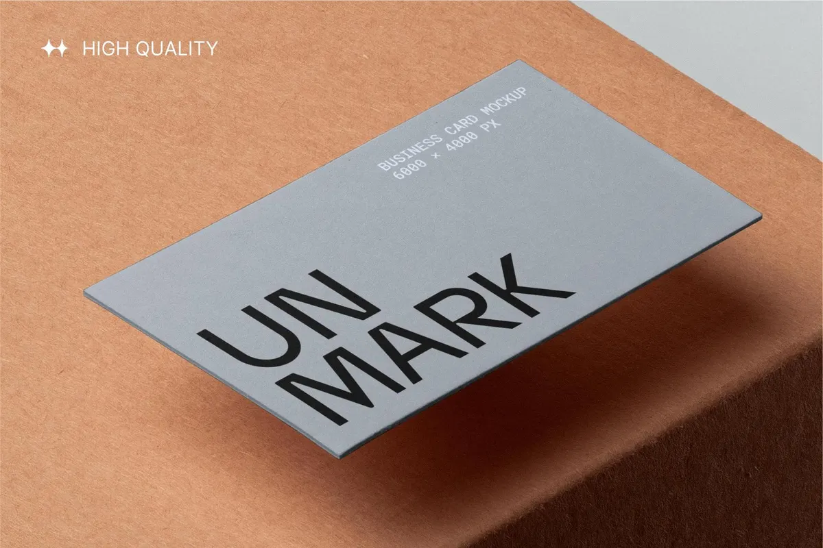 Business Card Mockup on Cardboard Box