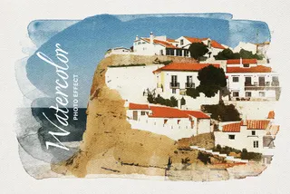 Watercolor Photo Template
