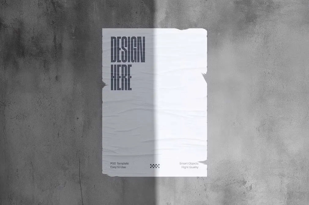 Concrete Wall Poster Mockups