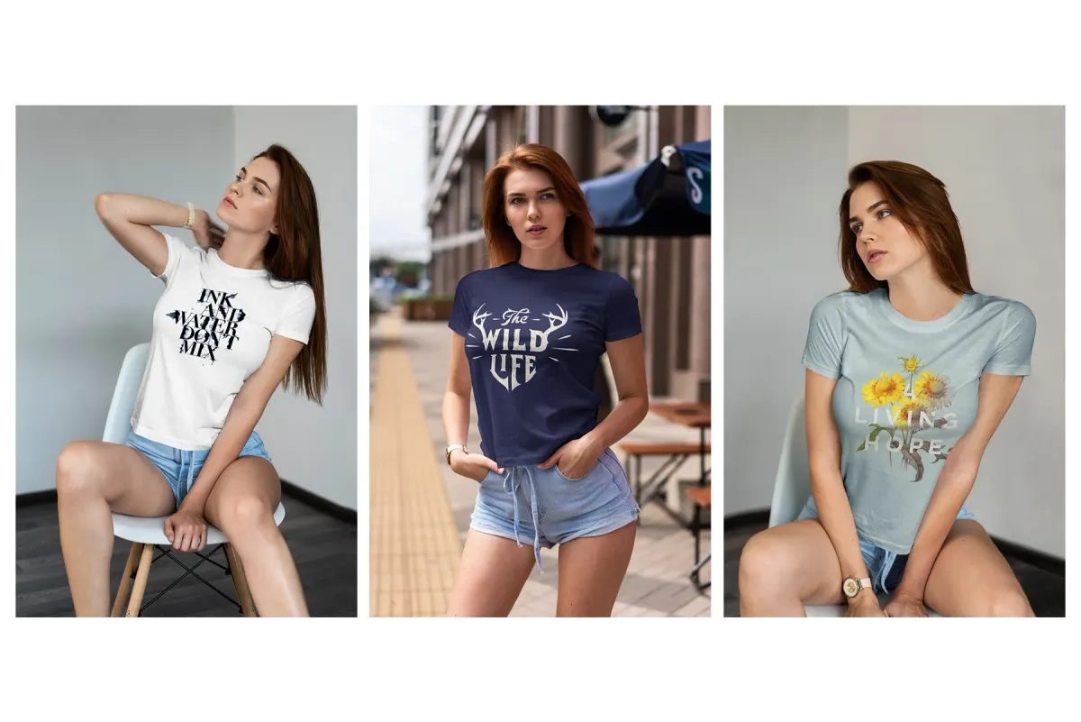 Women T-Shirt Mockup Bundle