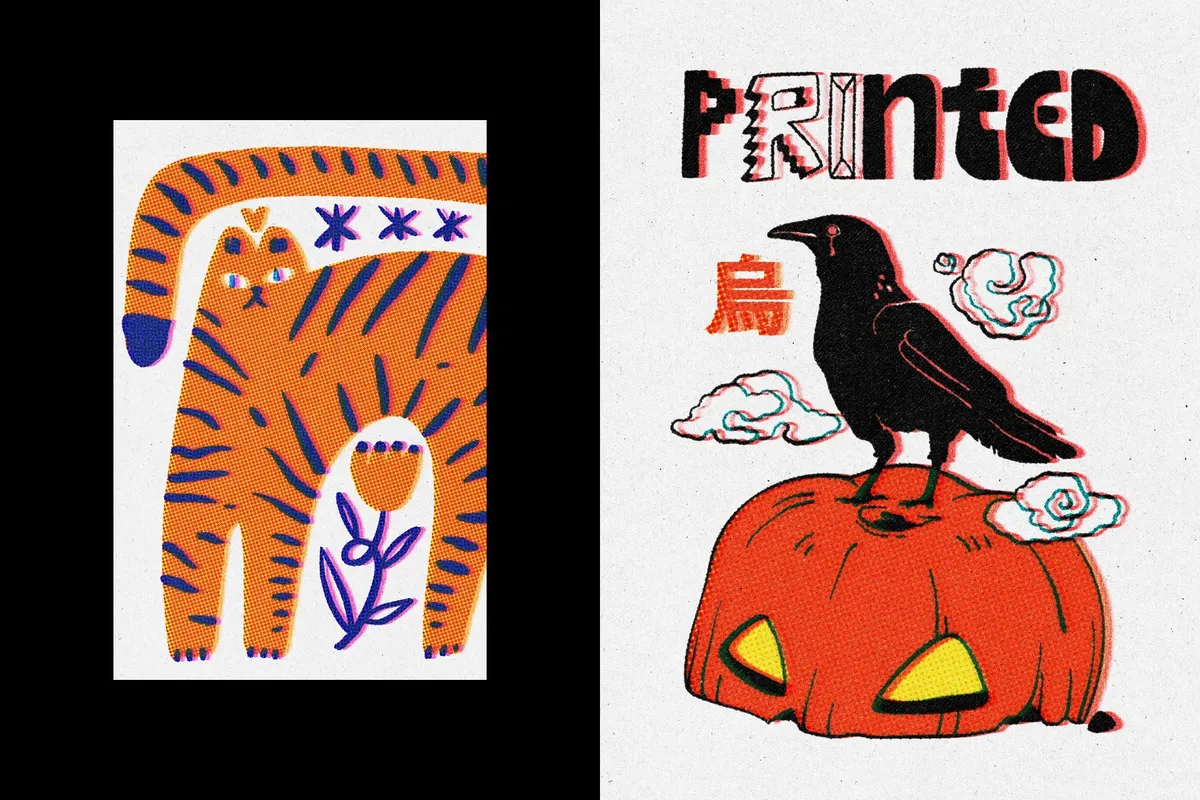 Halftone Print Effect