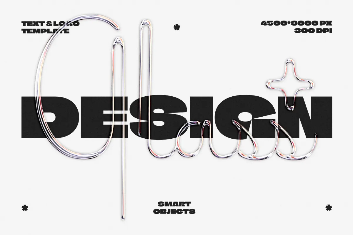 Glass Chrome Text & Logo Effect