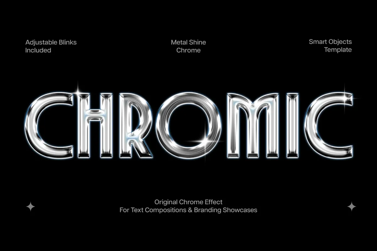 Metal Shine Chrome Text Effect