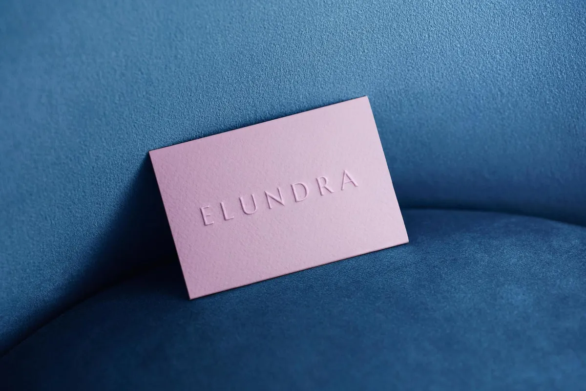 Velvet Chair Business Card Mockup