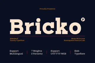 RCL Bricko – Bold Modern Slab Serif Font