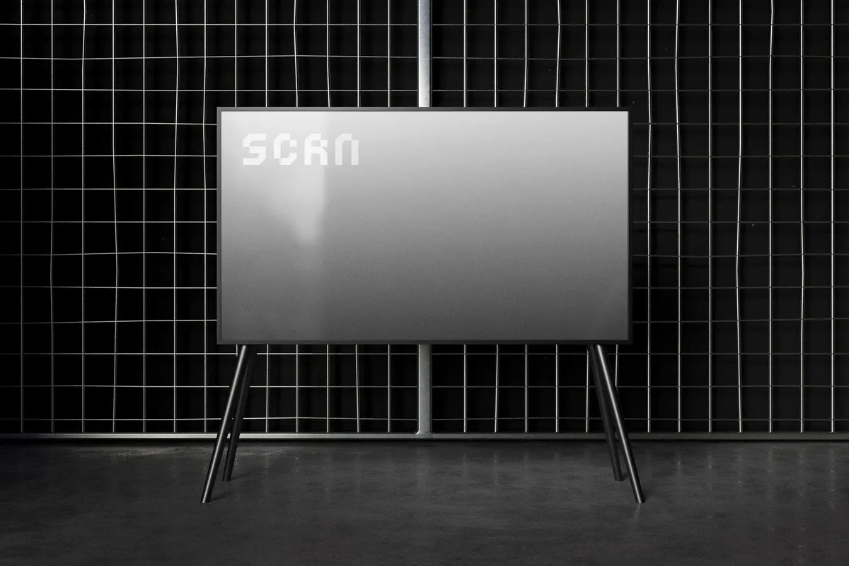Industrial TV Screen Mockup