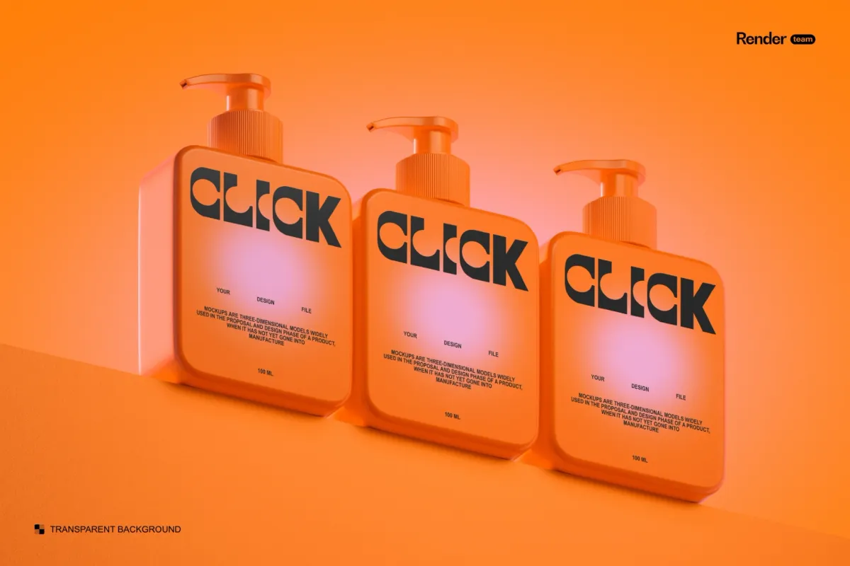 Pump Bottle Mockup Set with AR