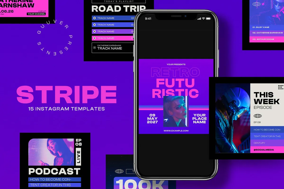 Retro Futuristic Instagram Template