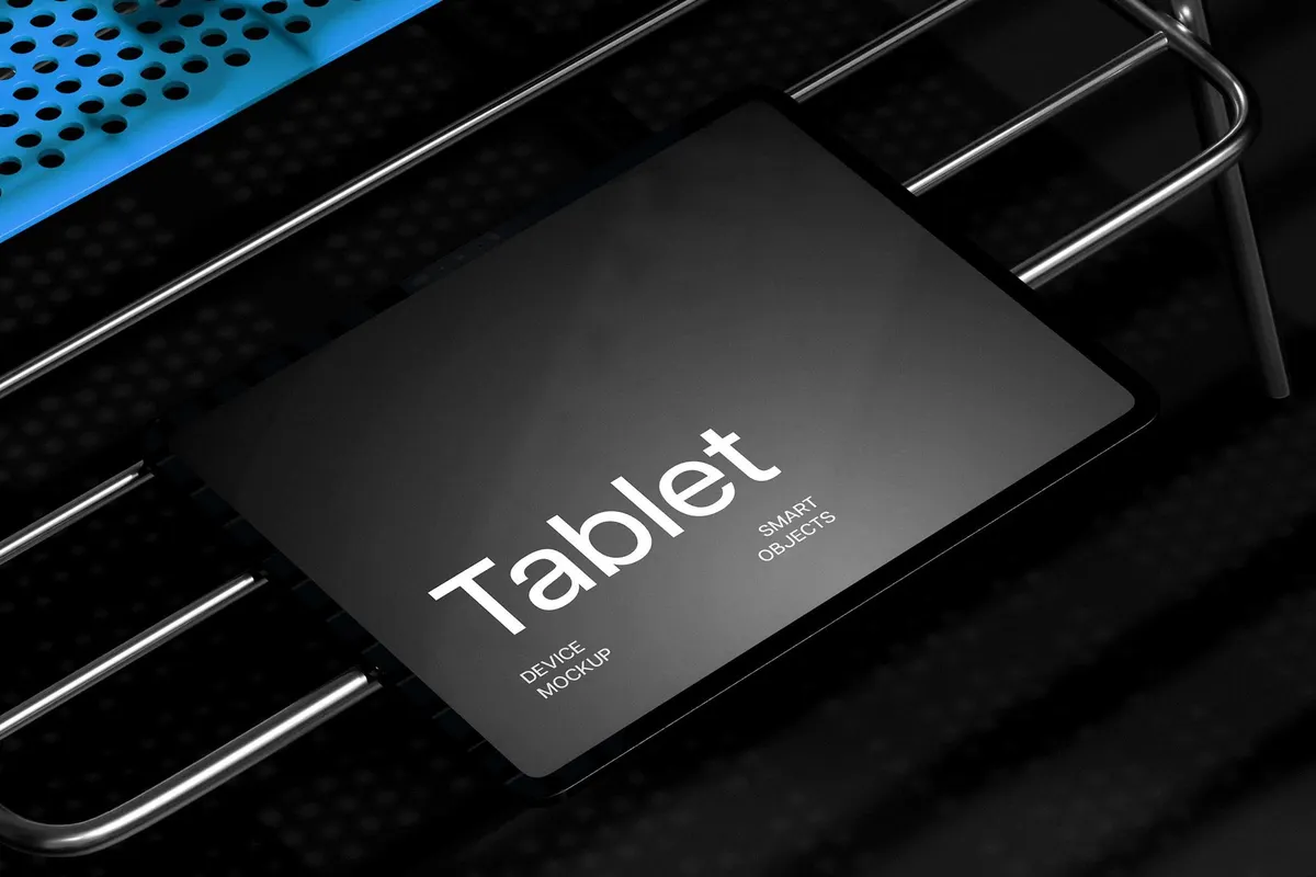Metal Grid M4 iPad Pro 13 Mockup