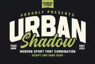 Urban Shadow a Modern Sport Font Combination