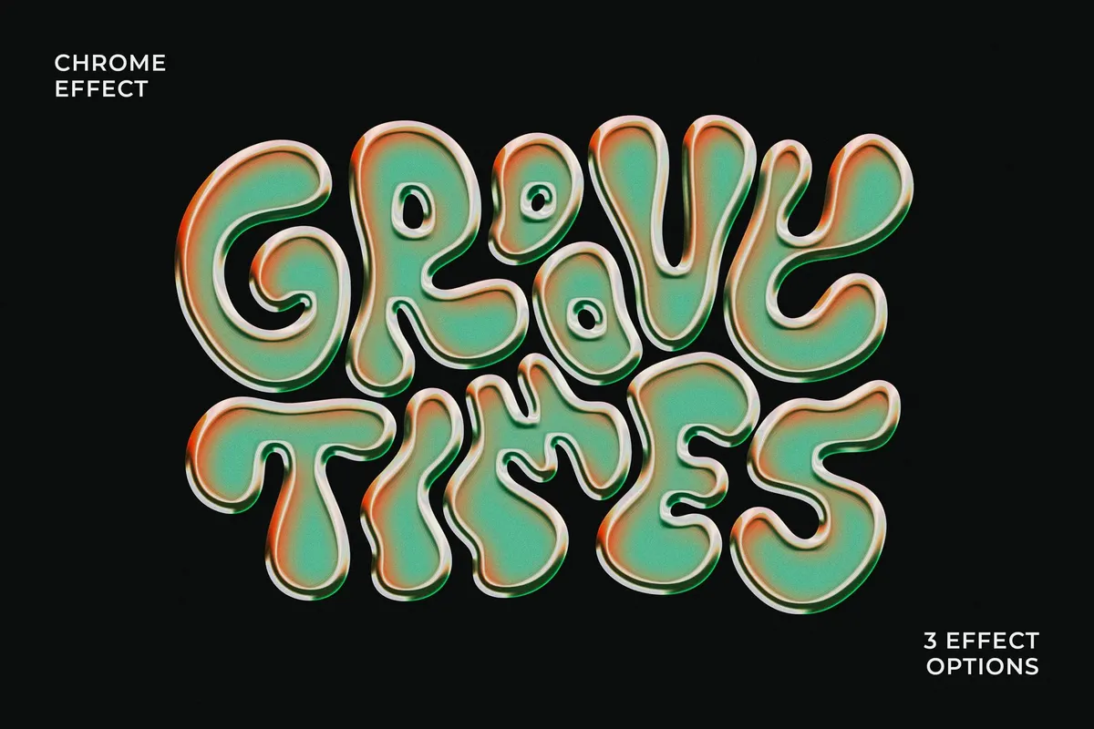 Groovy Chrome Text & Logo Effect