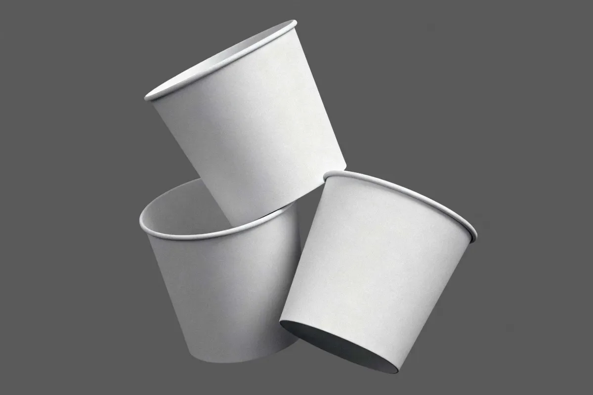 3 Paper Buckets Mockup