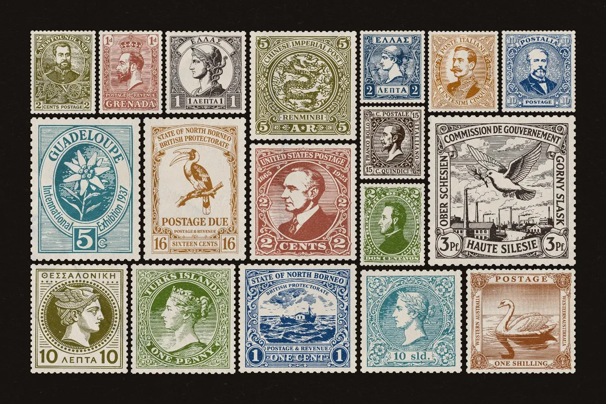 Vintage Postage Stamps Collection