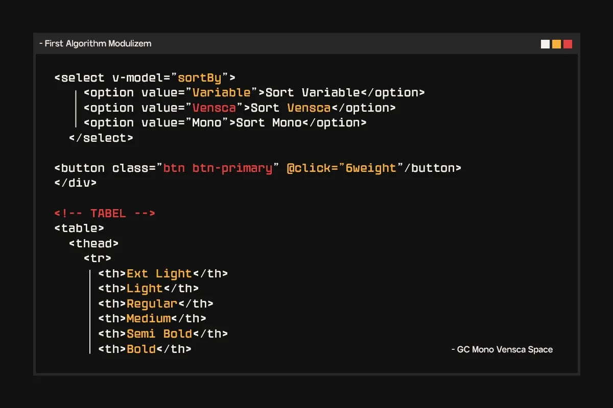 GC Vensca Mono - Modern Monospace Font
