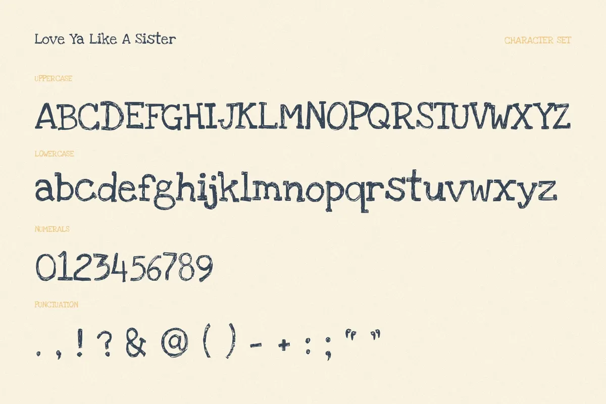 Love Ya Like A Sister - Cartoon Font