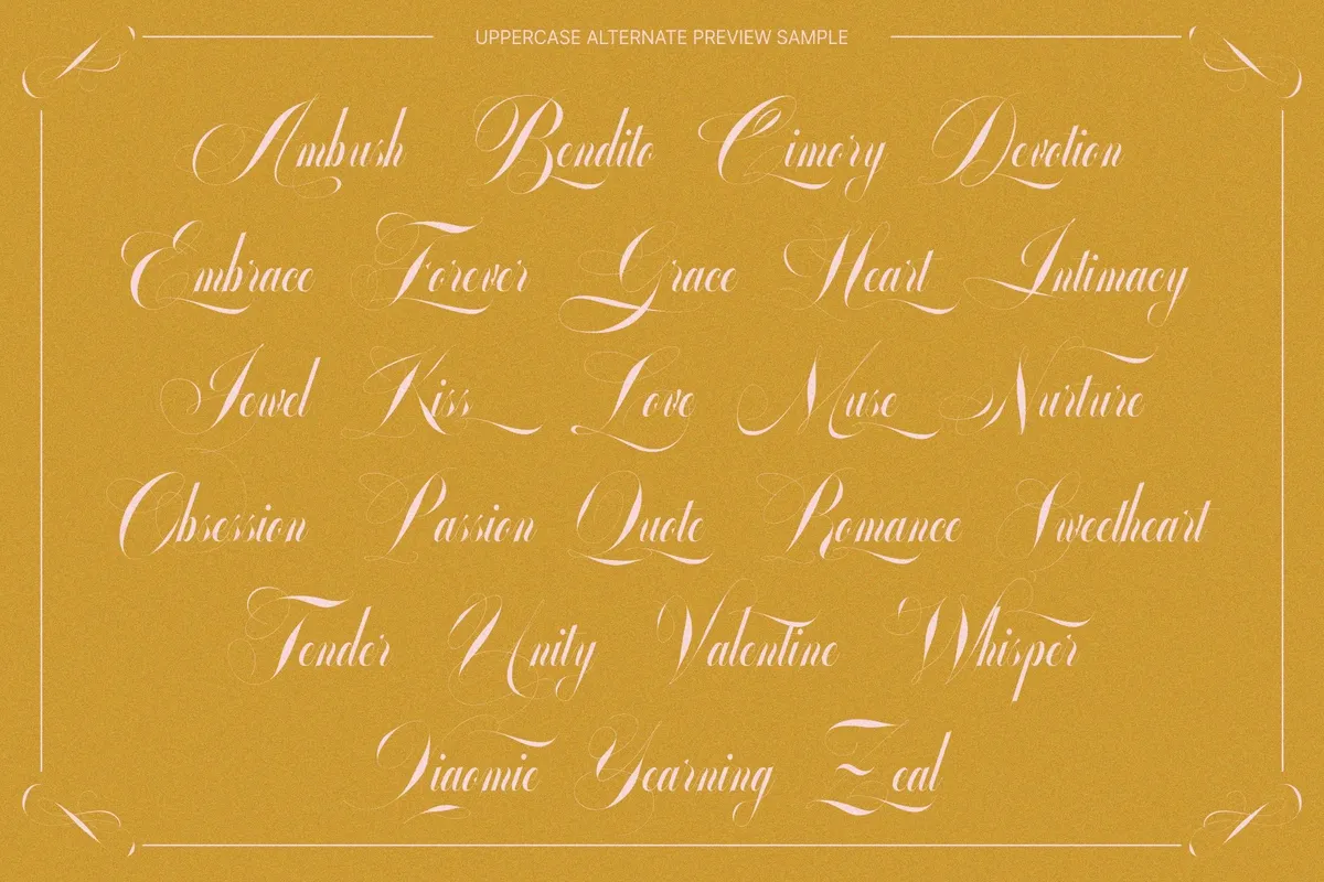 GLOWING ROMANCE — Luxury Calligraphy Font