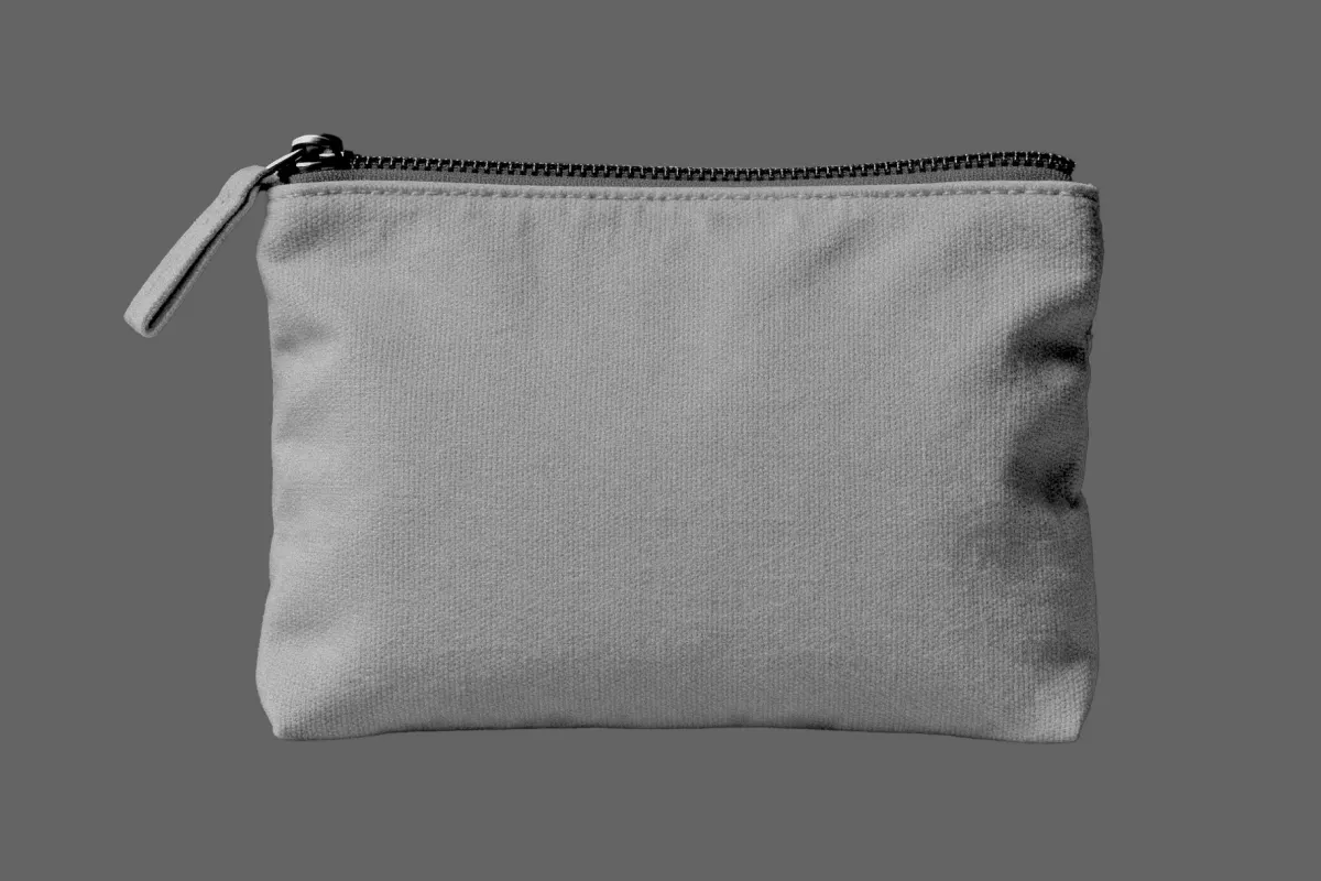 Fabric Pouch Mockup with Zipper