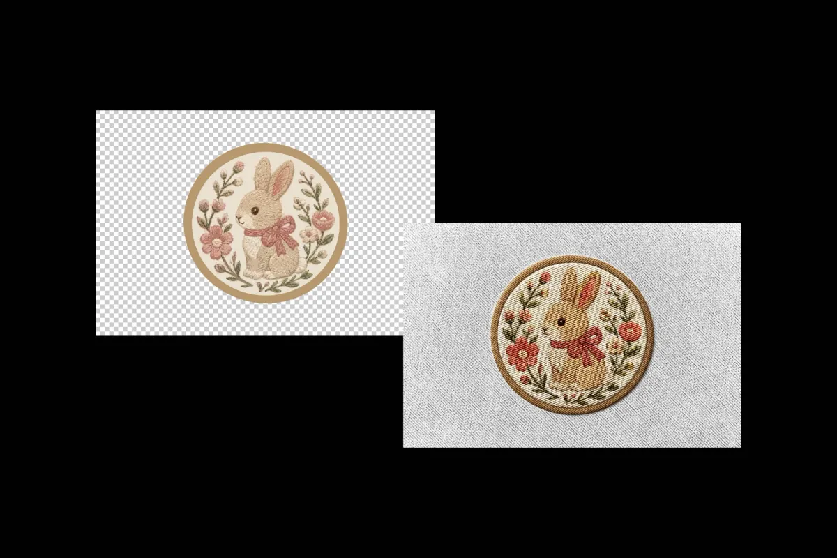 Vintage Embroidery Patch Mockup