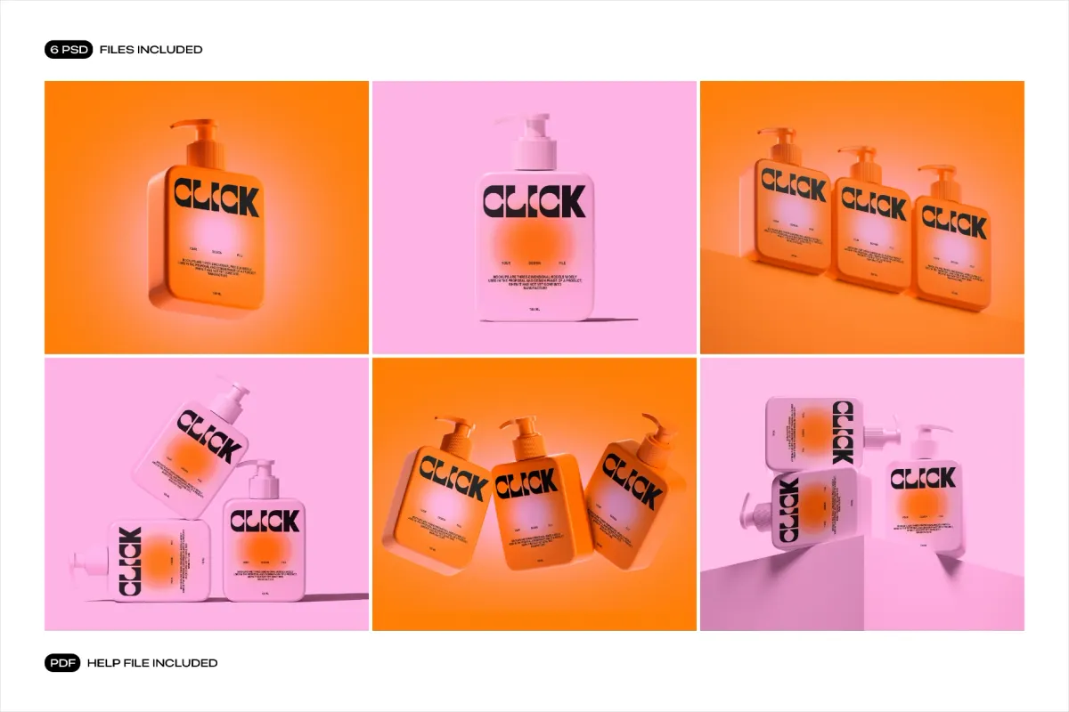 Pump Bottle Mockup Set with AR