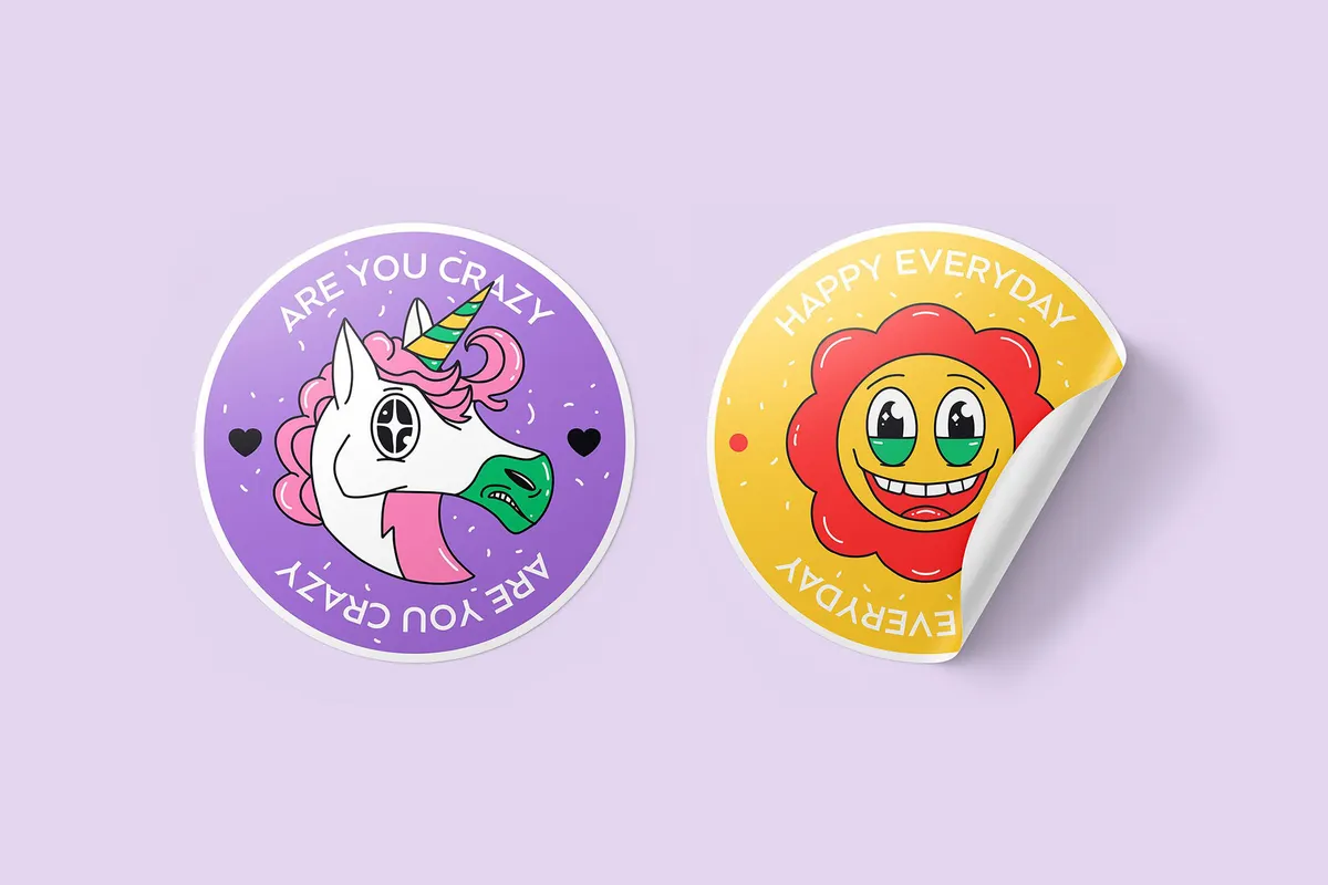 Round Sticker Mockup