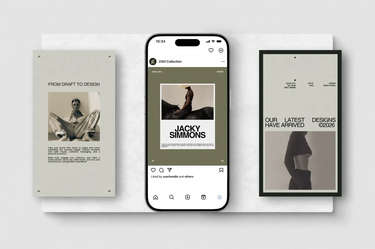 ZAVI Instagram Post & Story Templates for Canva Vol.2